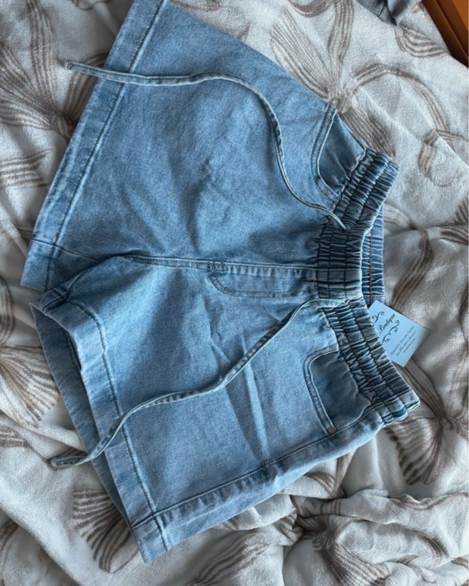 High waist blue shorts size 10