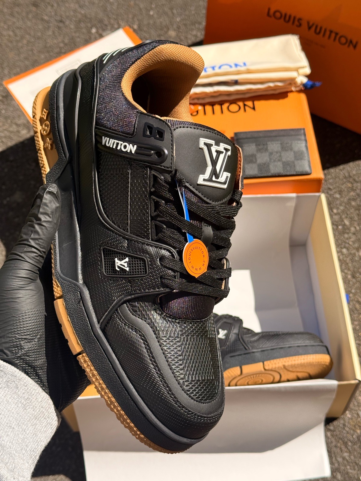 Lv black trainer UK 7 Brand new with Box