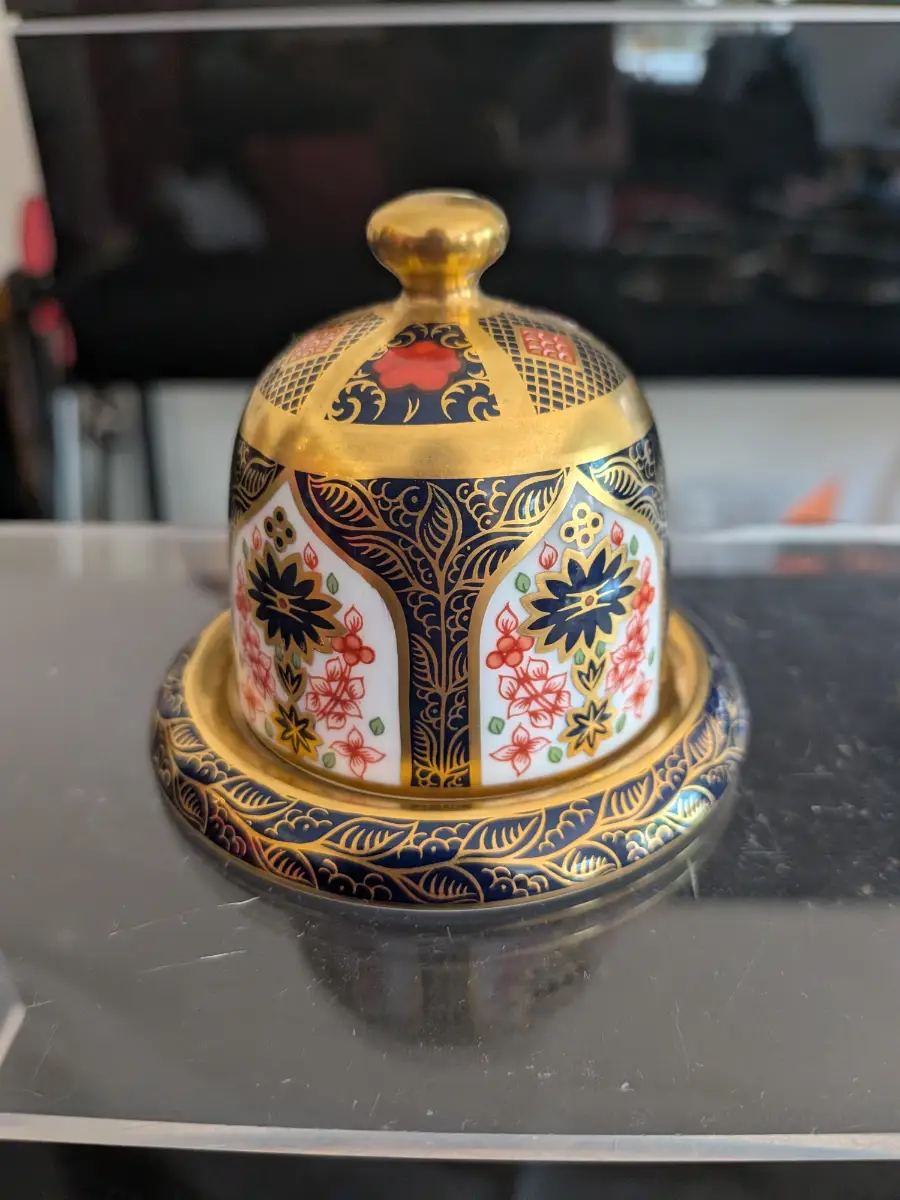 Royal Crown Derby Imari 1128 Solid Gold Band Matchstriker