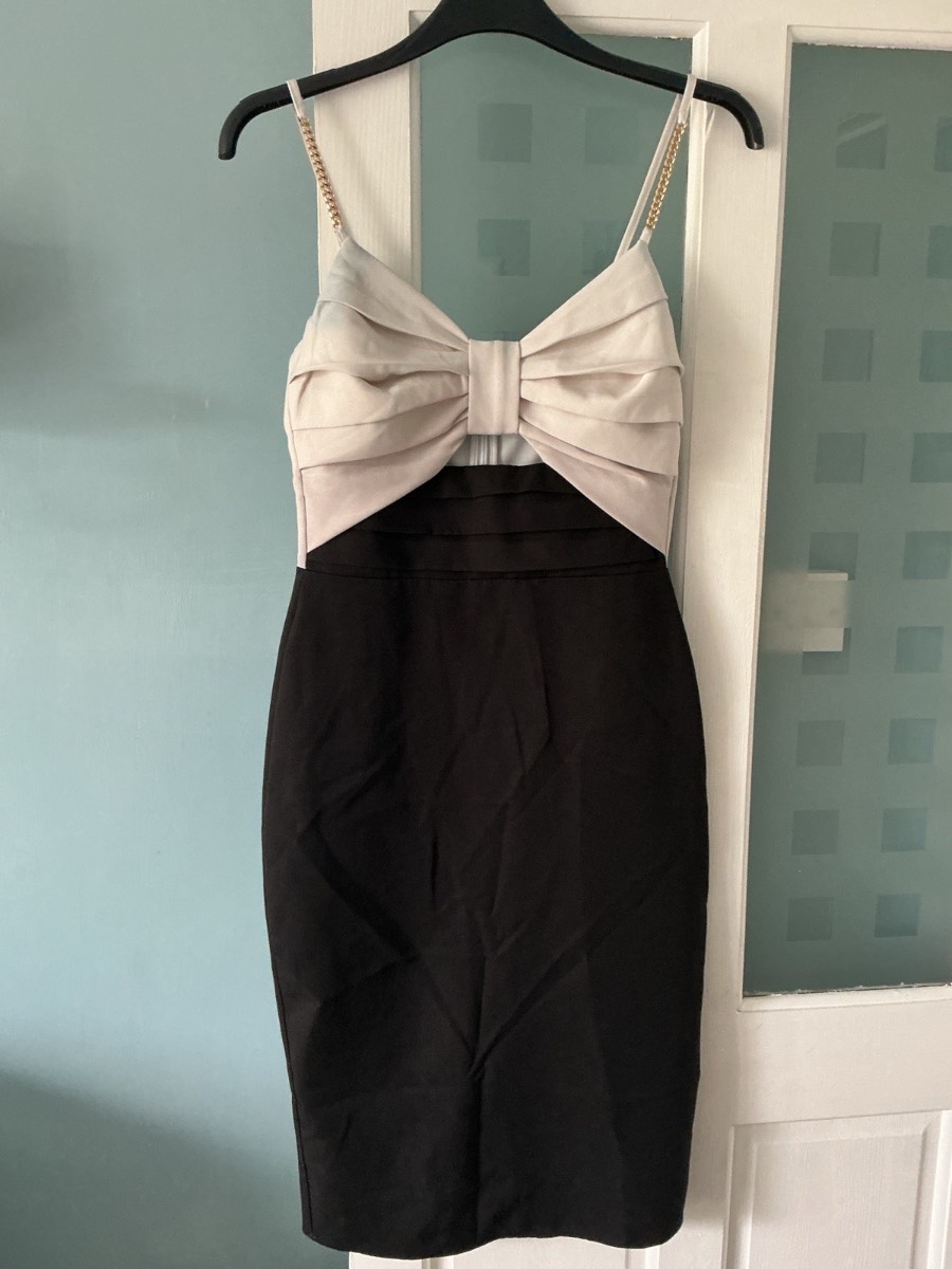 Lipsy London Black White Ball Gown Size 10 Sleeveless