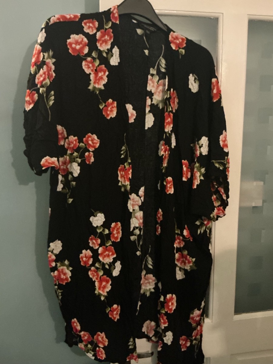 Dorothy Perkins Black Floral Beach Cover Up Plus Size 22