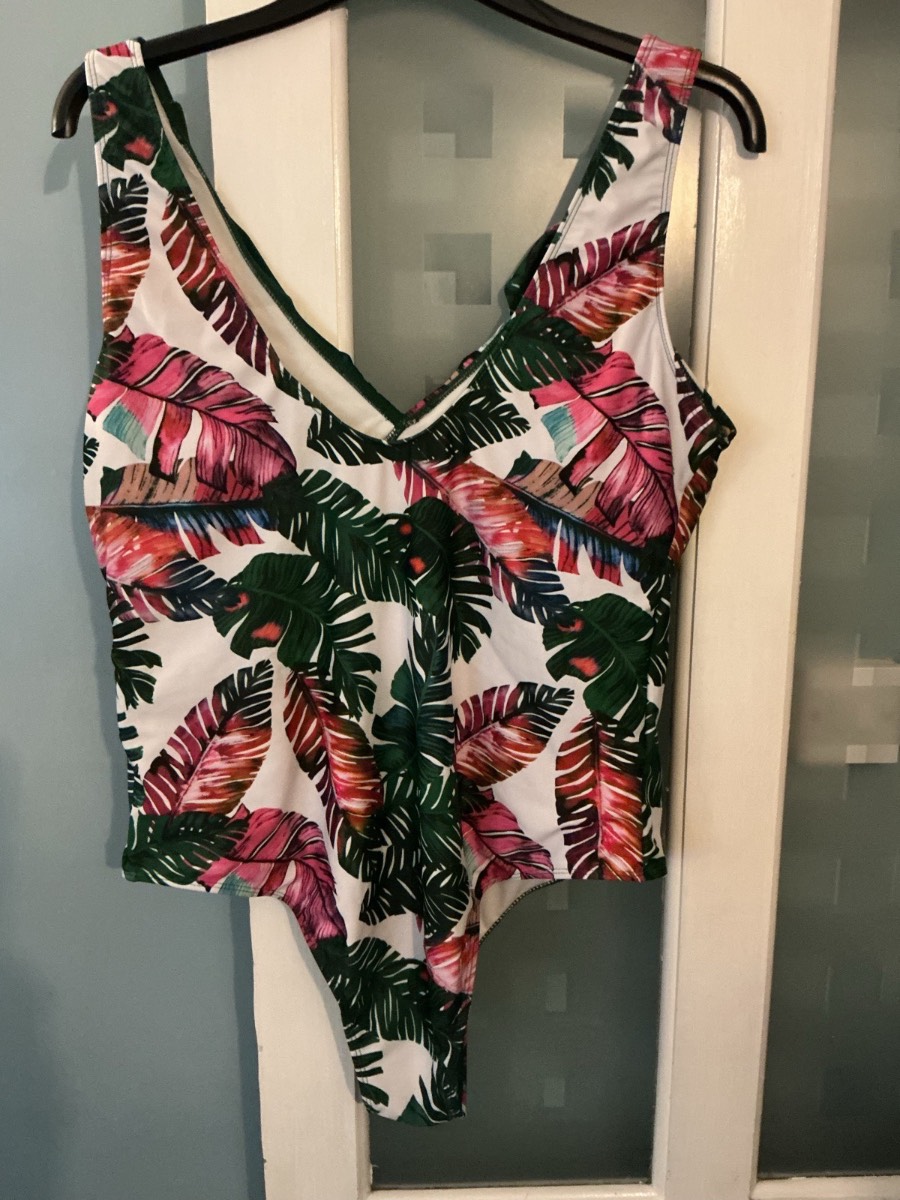 Green Multi Coloured One Piece Swim Suit by Shein 3XL UK 24/26