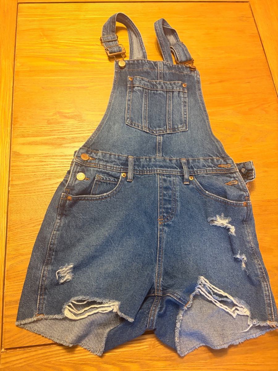Girls denim ripped dungarees new look 915 aged 12 y mint con