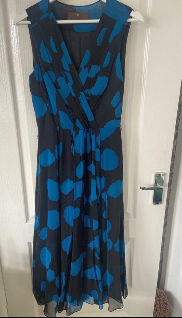 Beautiful Fenn Wright Manson dress, black and blue U.K. size 8