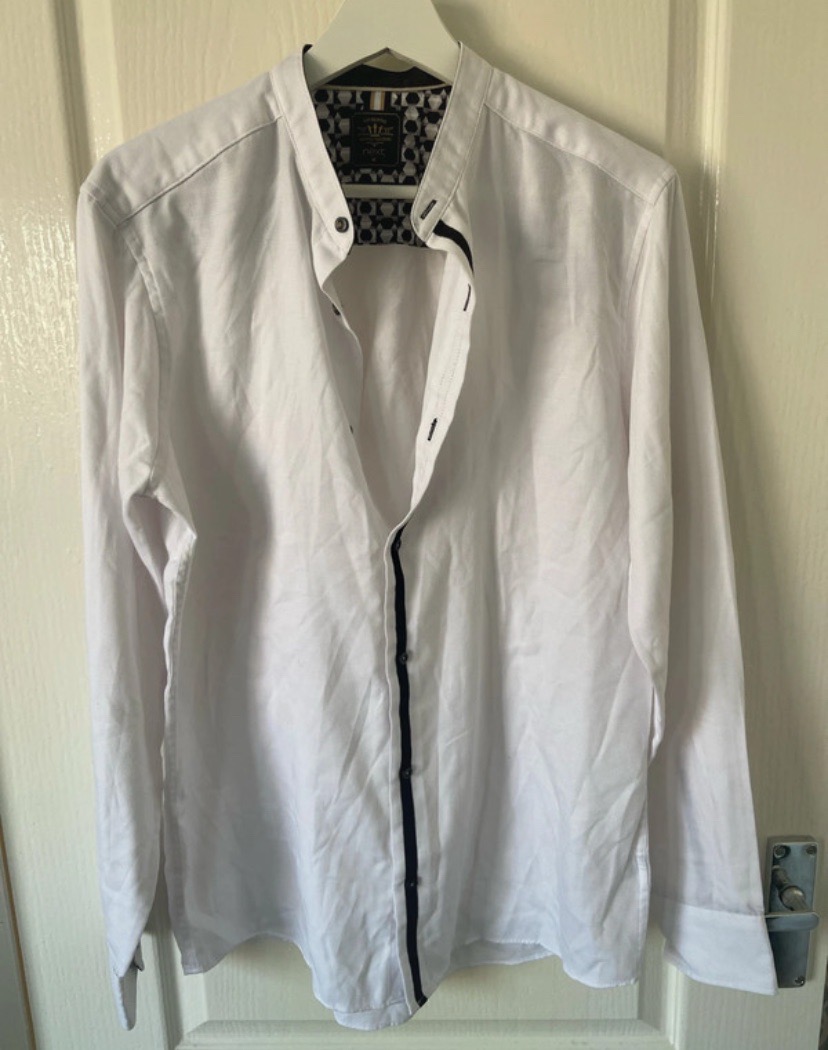 Next heritage tailoring white medium size shirt with black detail