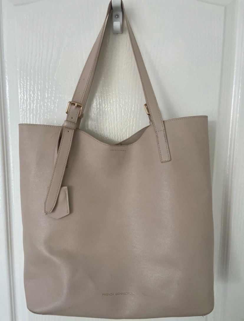 Large French Connection light tan brown bag