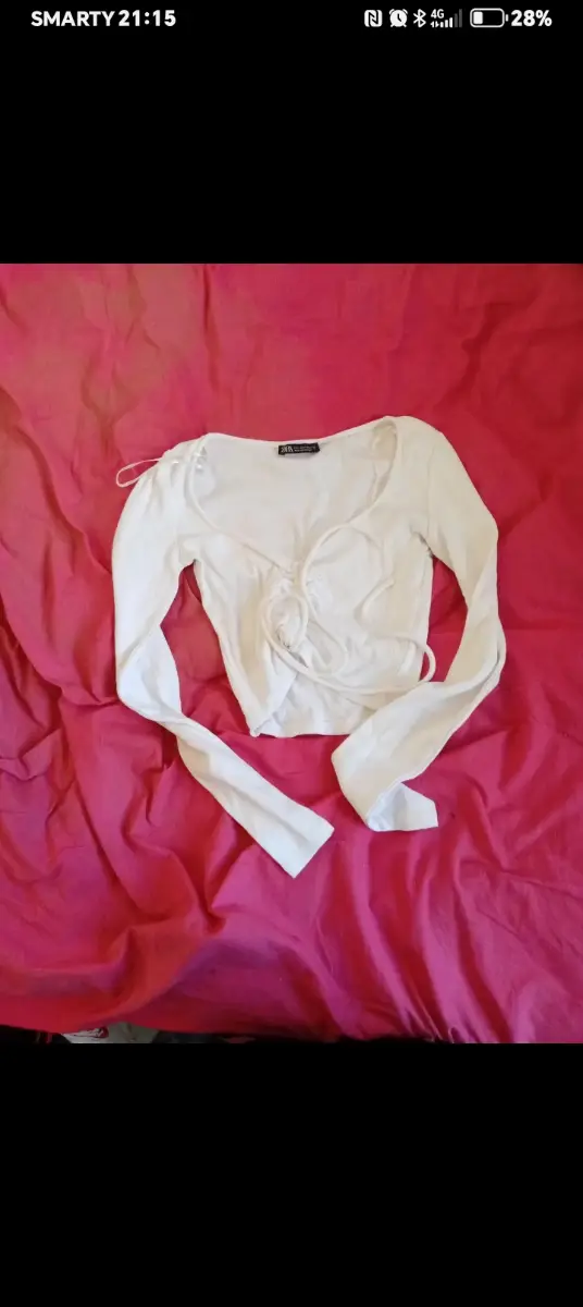 white zara crop top