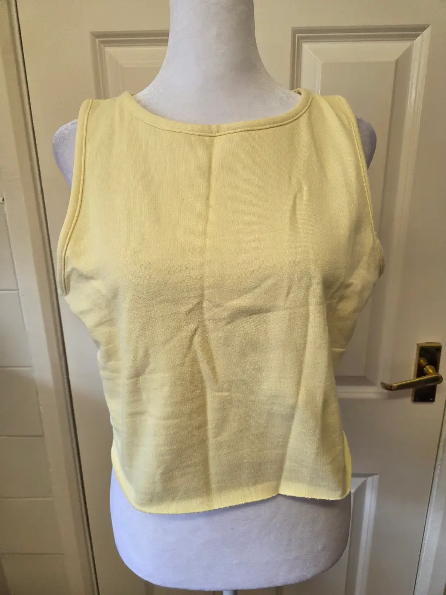 PrettyLittleThing Pastel Yellow Cropped Tank Top- New With Tags. Size 12