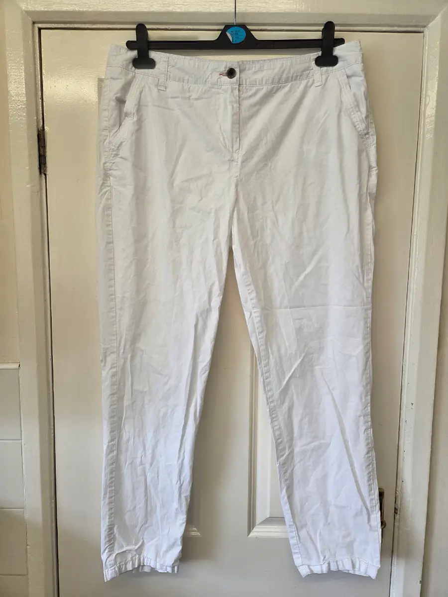 Next White Chino Trousers.100% Cotton. Size 16R