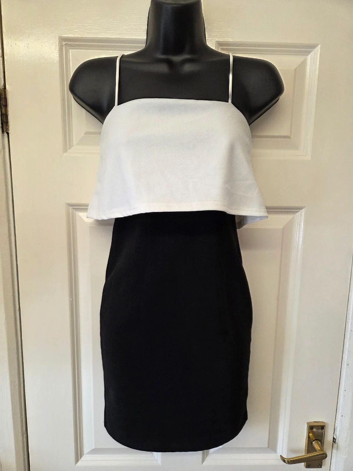 PLT PrettyLittleThing Monochrome Layered Overlay Cami Mini Dress Size 6