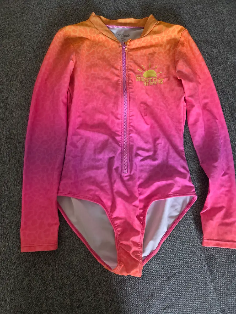 Originals Girls Sunset Club Ombre Leopard Long Sleeve Swimsuit 9-10 Years