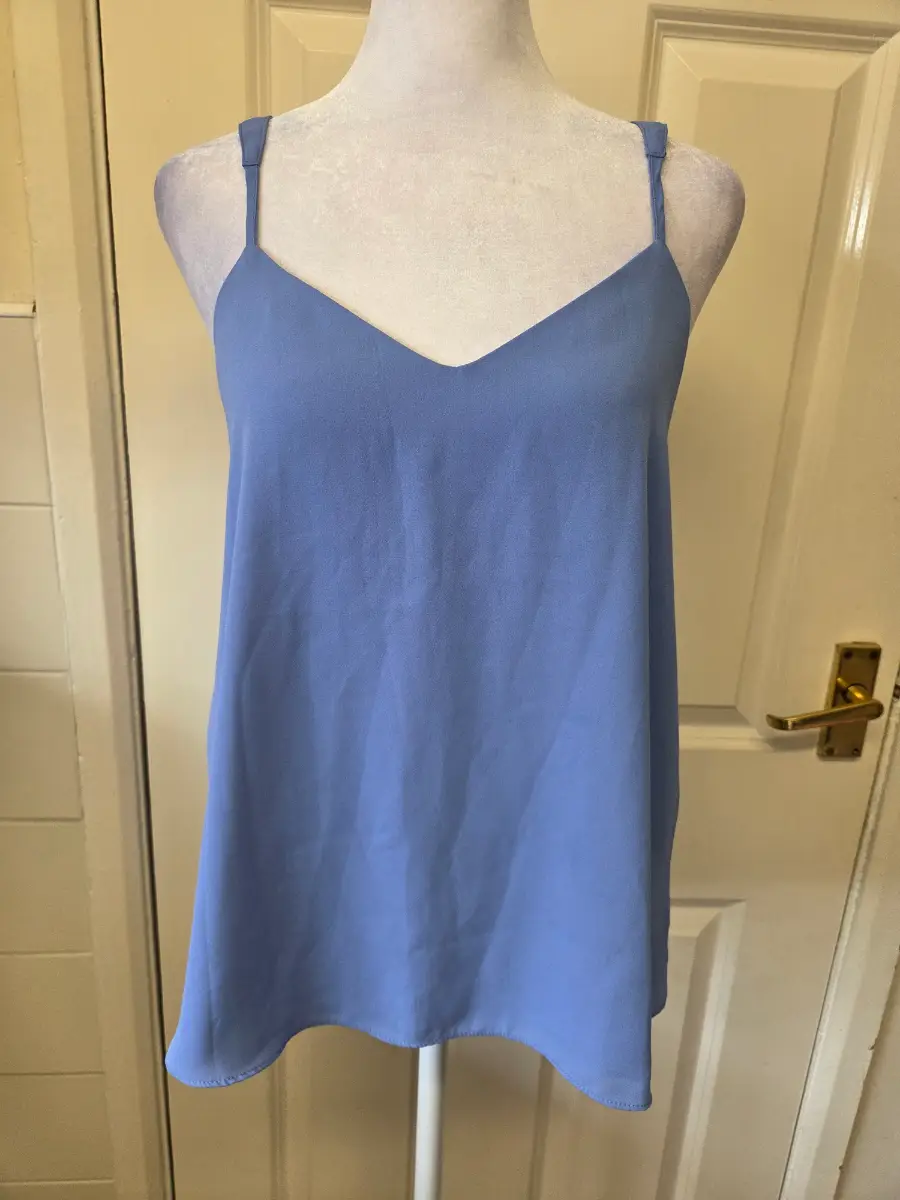 River Island Sky Blue V-Neck Cami Top. Size 8