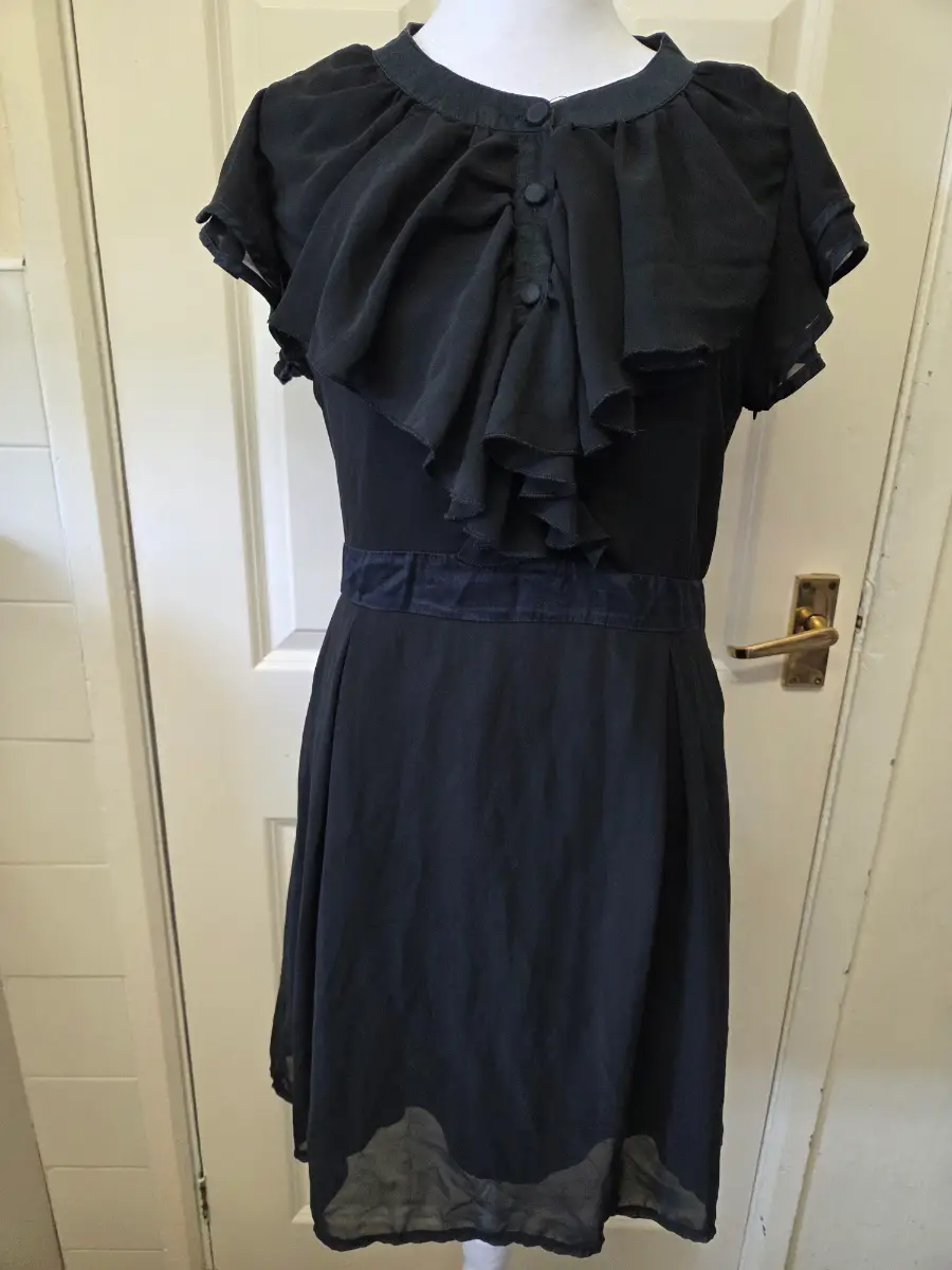 Atmosphere Black Ruffle Mini Dress. Size 14