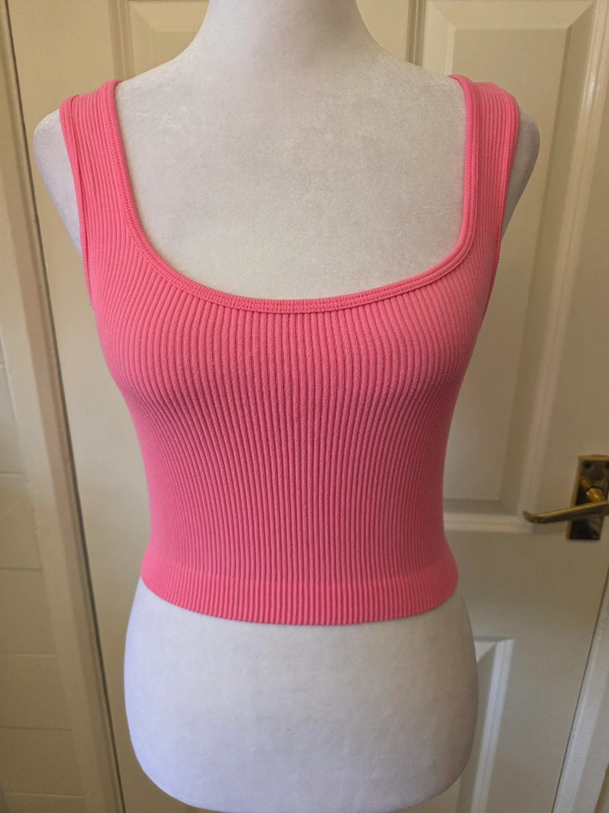 Zara Pink Seamless Ribbed Crop Top Size XS/S