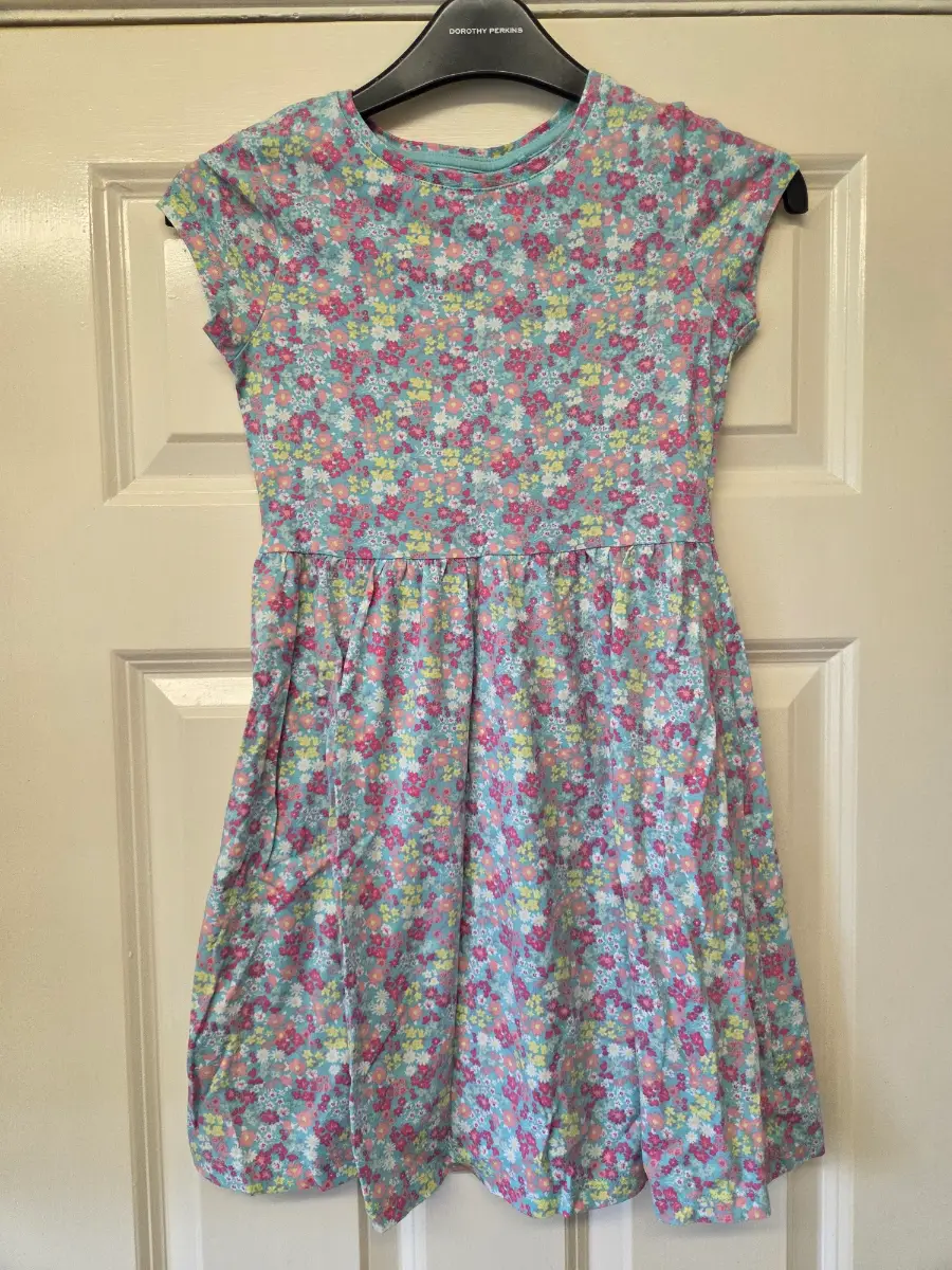 Tu Girls Light Blue Floral Summer Dress. Aged 9 Years
