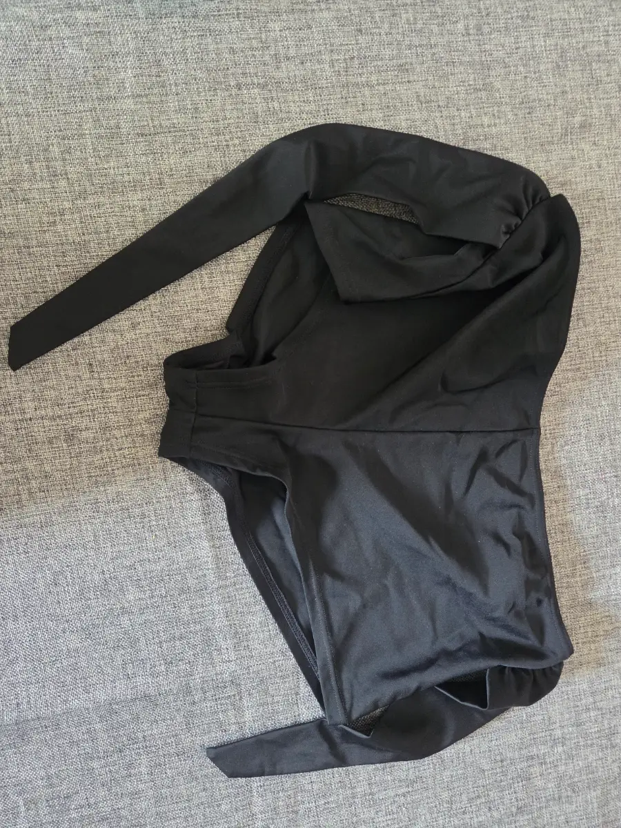 Resort High Waist Black Bikini Bottoms with Ties. Size 14