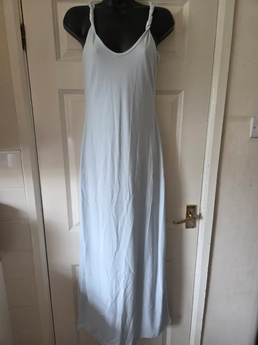 Light Blue V-Neck Slip Maxi Dress - Size Small
