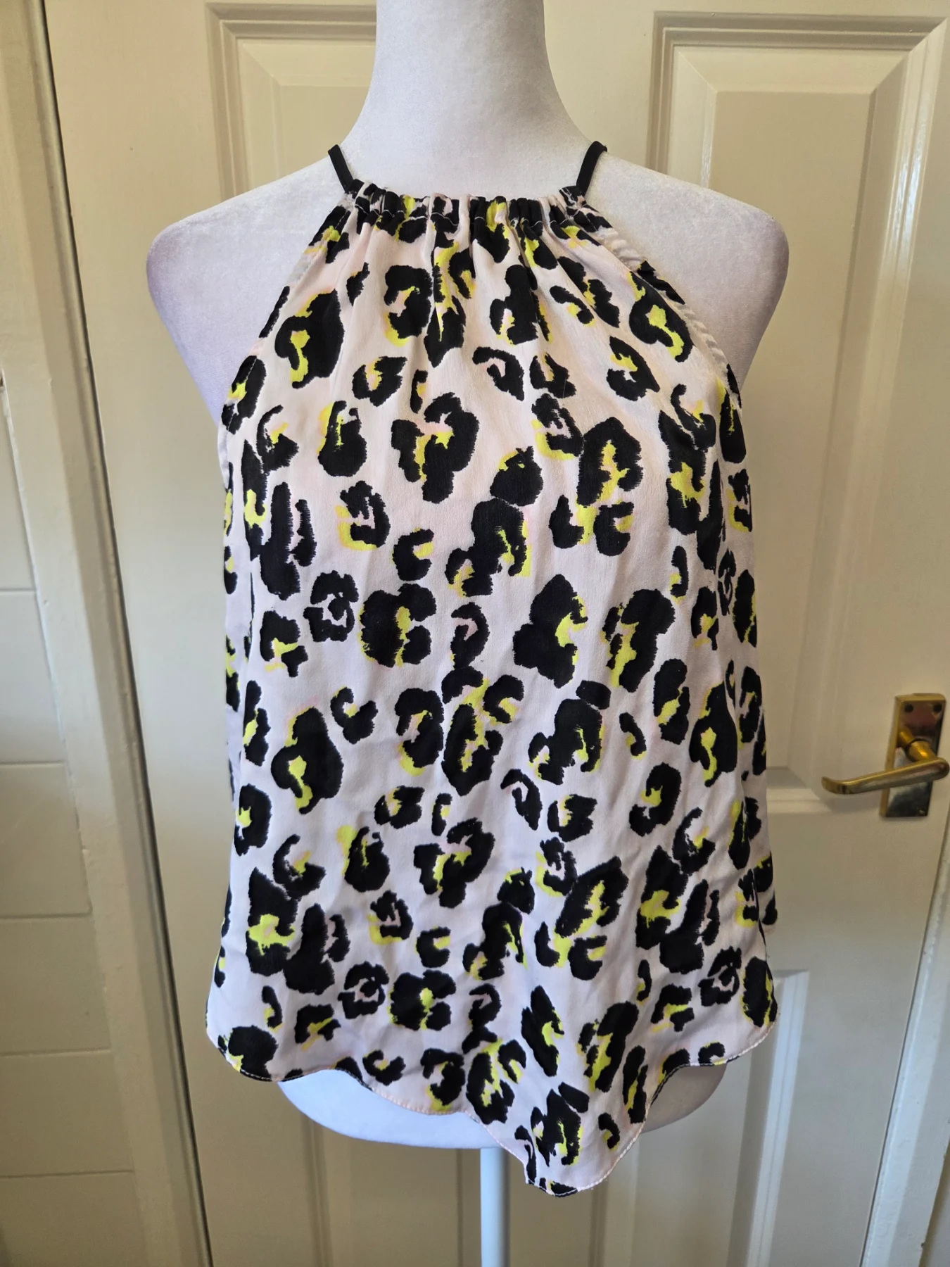 Miss Selfridge Leopard Print Halter Neck Top. Size 8