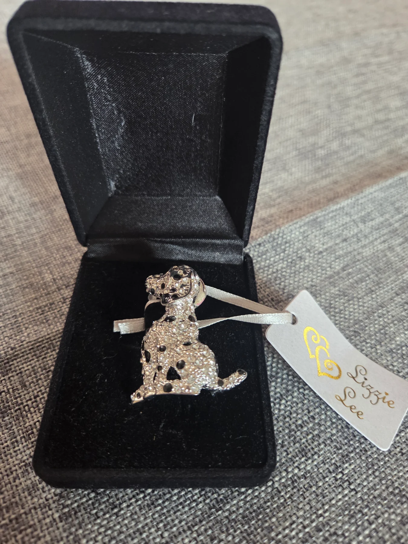 Lizzie Lee Dalmatian Dog Diamante Brooch