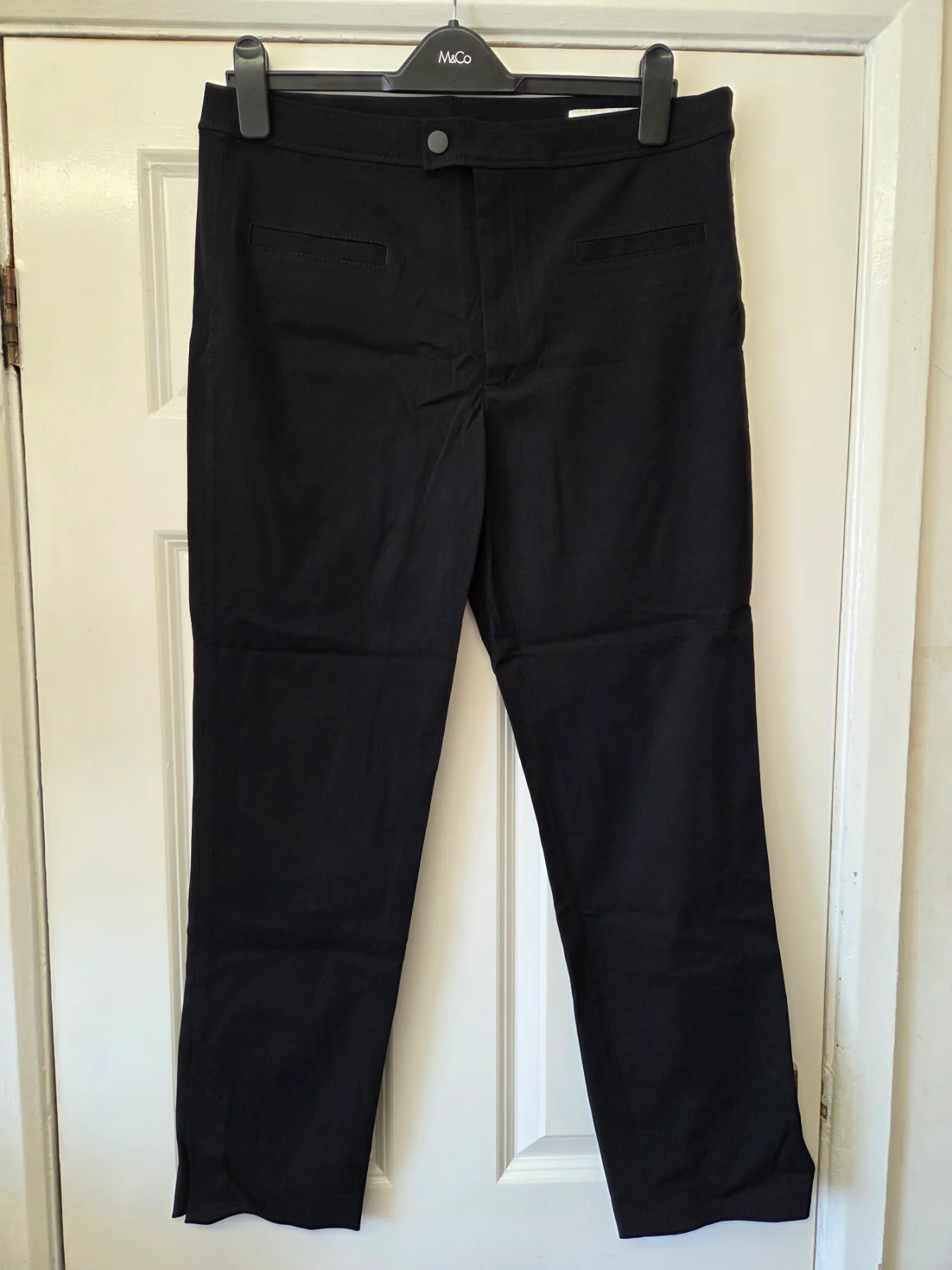 Zara Black Tailored Straight Leg Trousers. Size EUR XL (UK14-16)