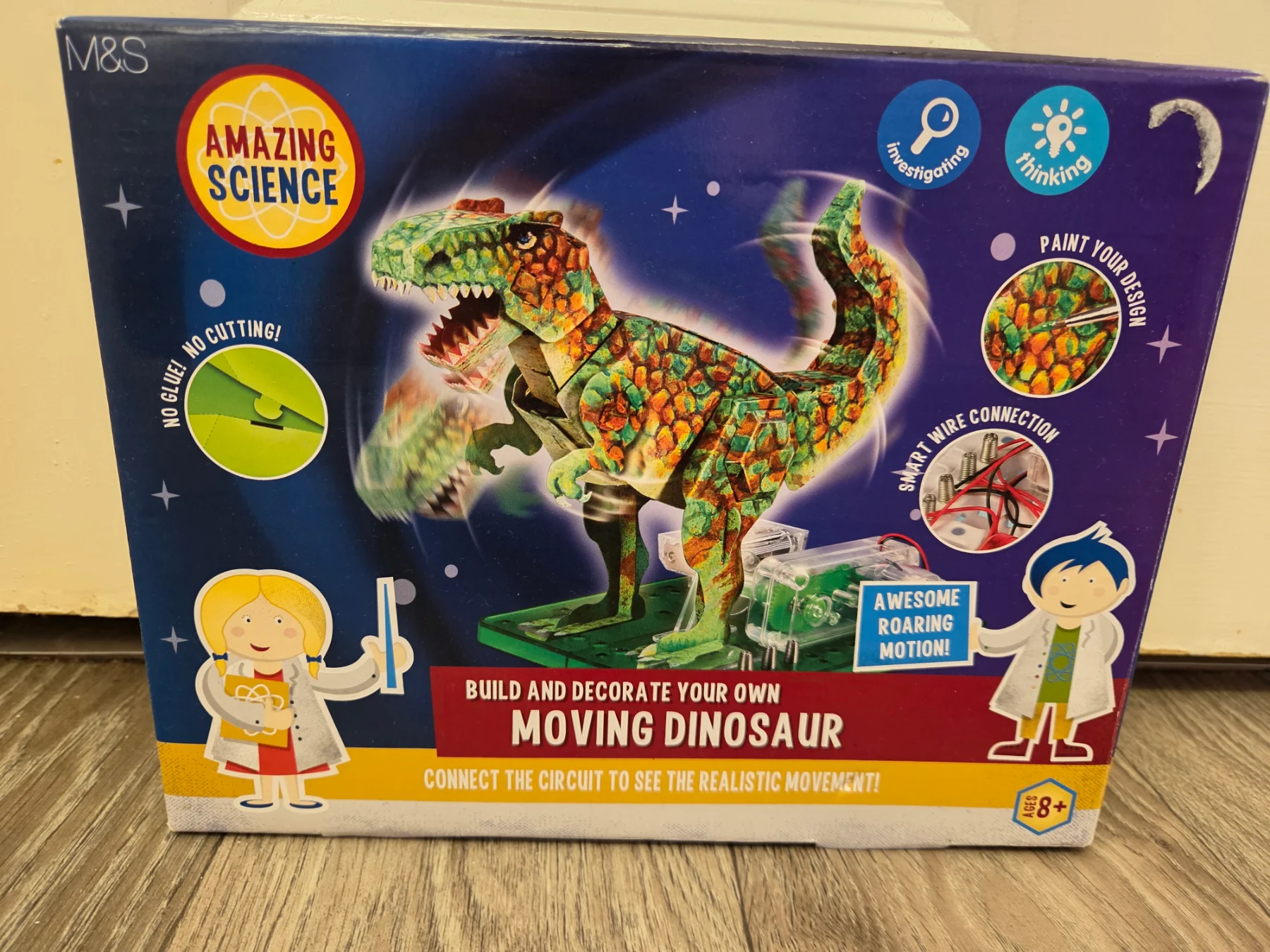 M&S Amazing Science Build & Decorate Your Own Moving Dinosaur Kit. (Ages 8+)