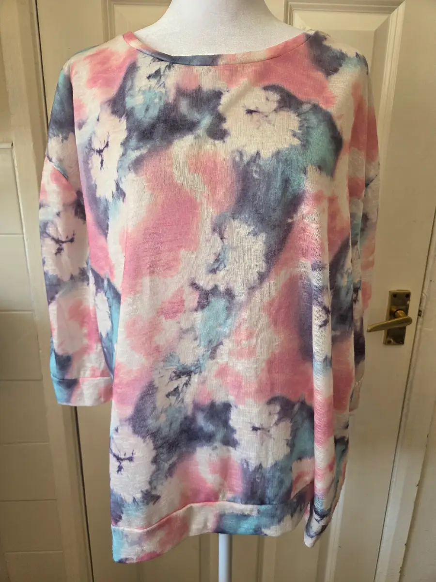 George Pastel Tie Dye Oversized Top/Lightweight Jumper. Size 14