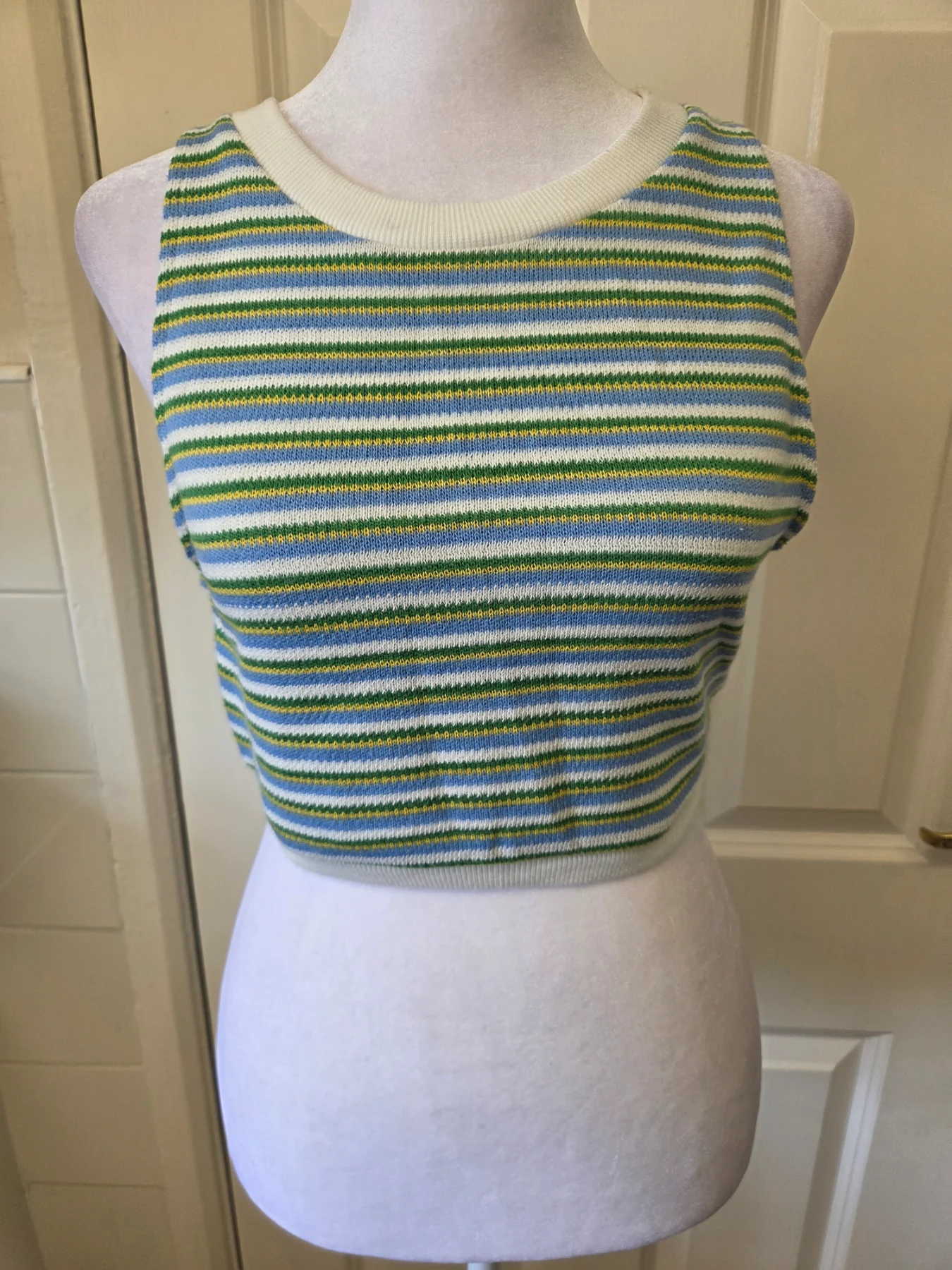 Zara Multi-Coloured Striped Knit Crop Top. Size EUR Small