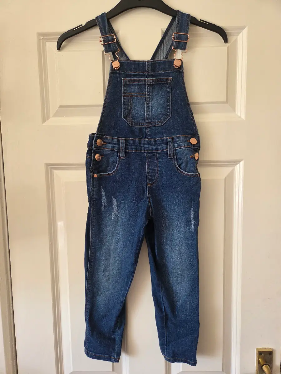 Primark Kids Blue Denim Dungarees. Aged 3-4 Years