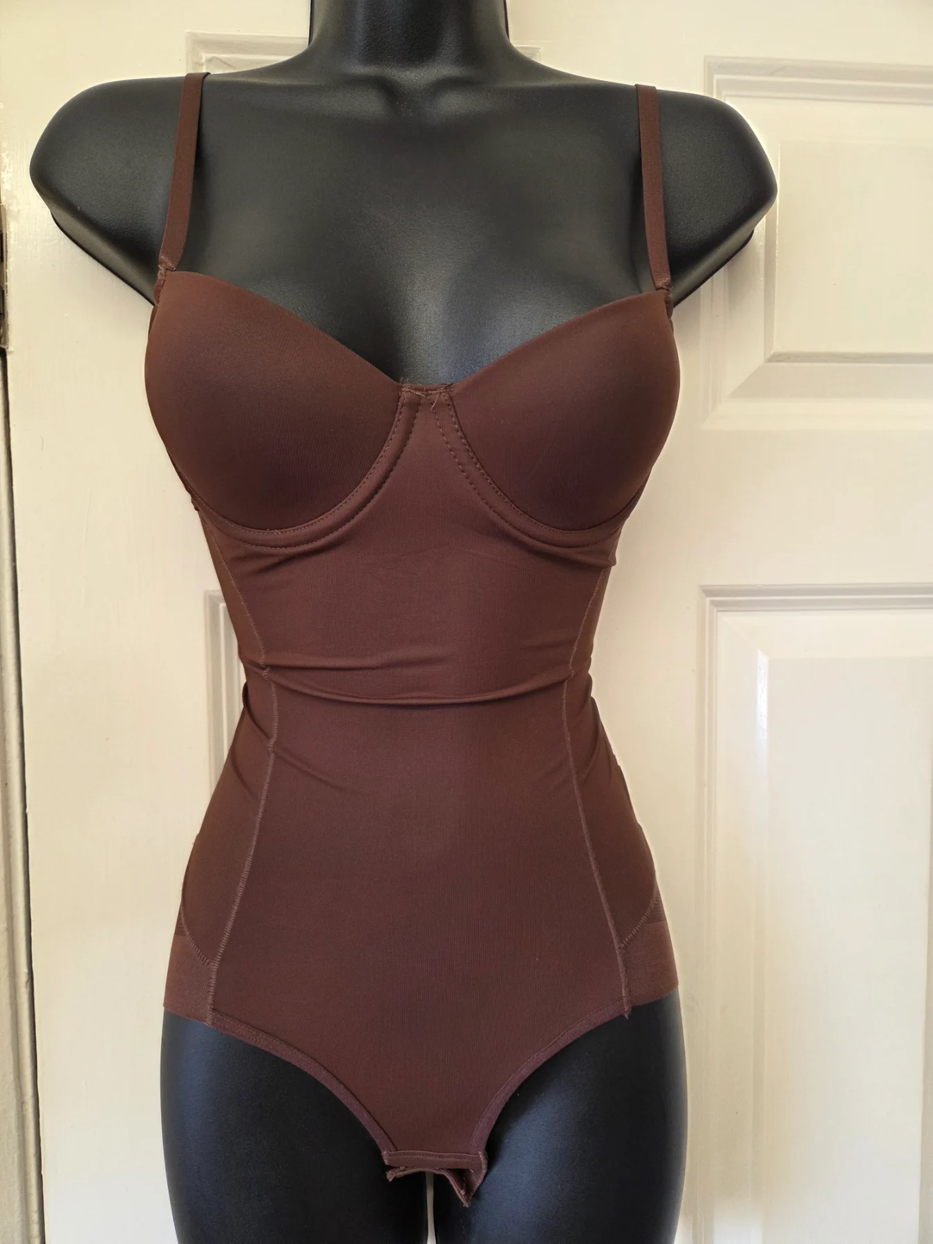 Viral TikTok Underwire Shapewear Bodysuit- Brown/Size S