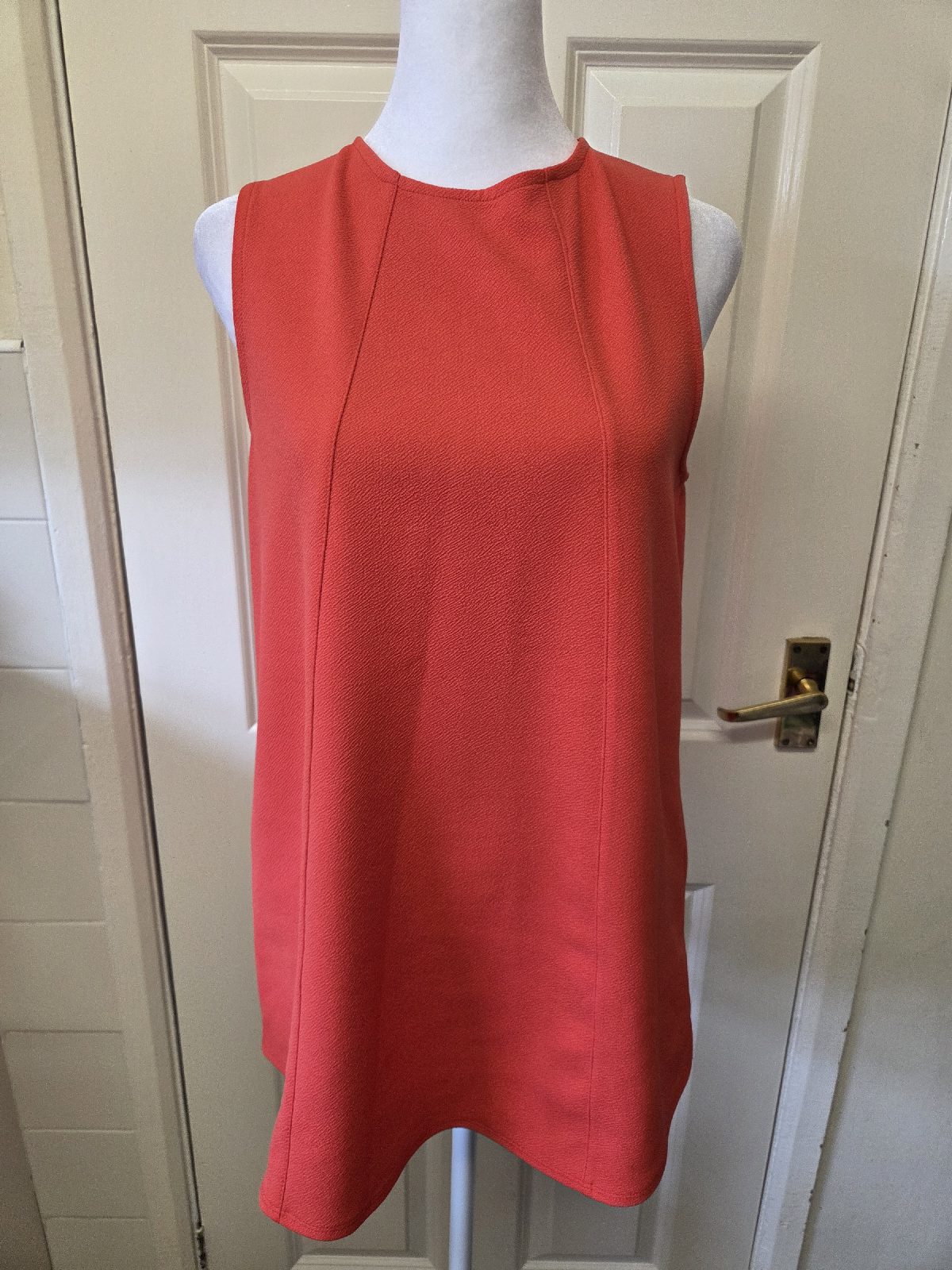 Papaya Orange Sleeveless Swing Top. Size 8