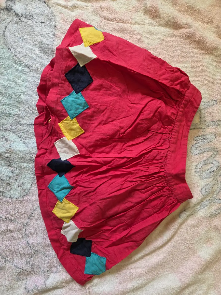 John Lewis Red Patchwork Diamond Skirt. Aged 3 Years