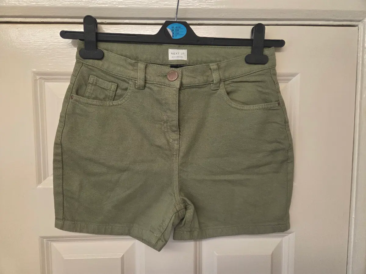 Next SP Khaki/Olive Green Denim Shorts. Aged 12