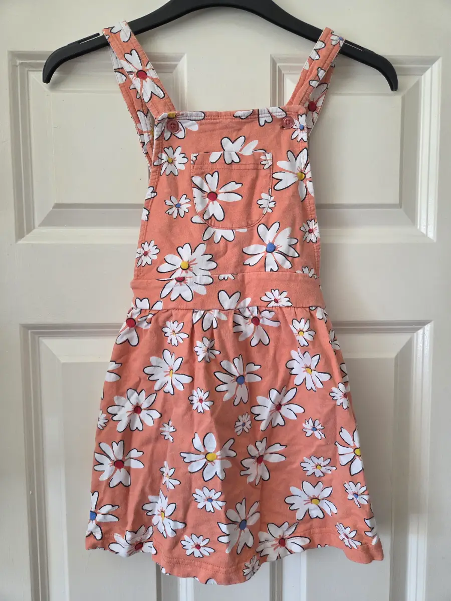 Studio Girls Coral Daisy Print Pinafore Dress. Aged 5-6 years