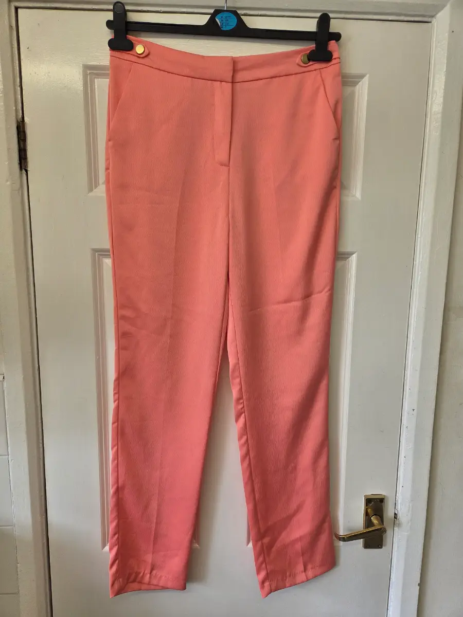 Marina Kavena Peach Coral Tailored Trousers. Size 10
