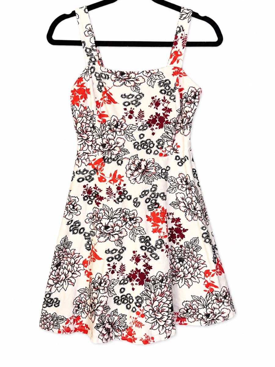 Dorothy Perkins Women’s Floral Skater Dress UK 10 White Pink Orange Sleeveless