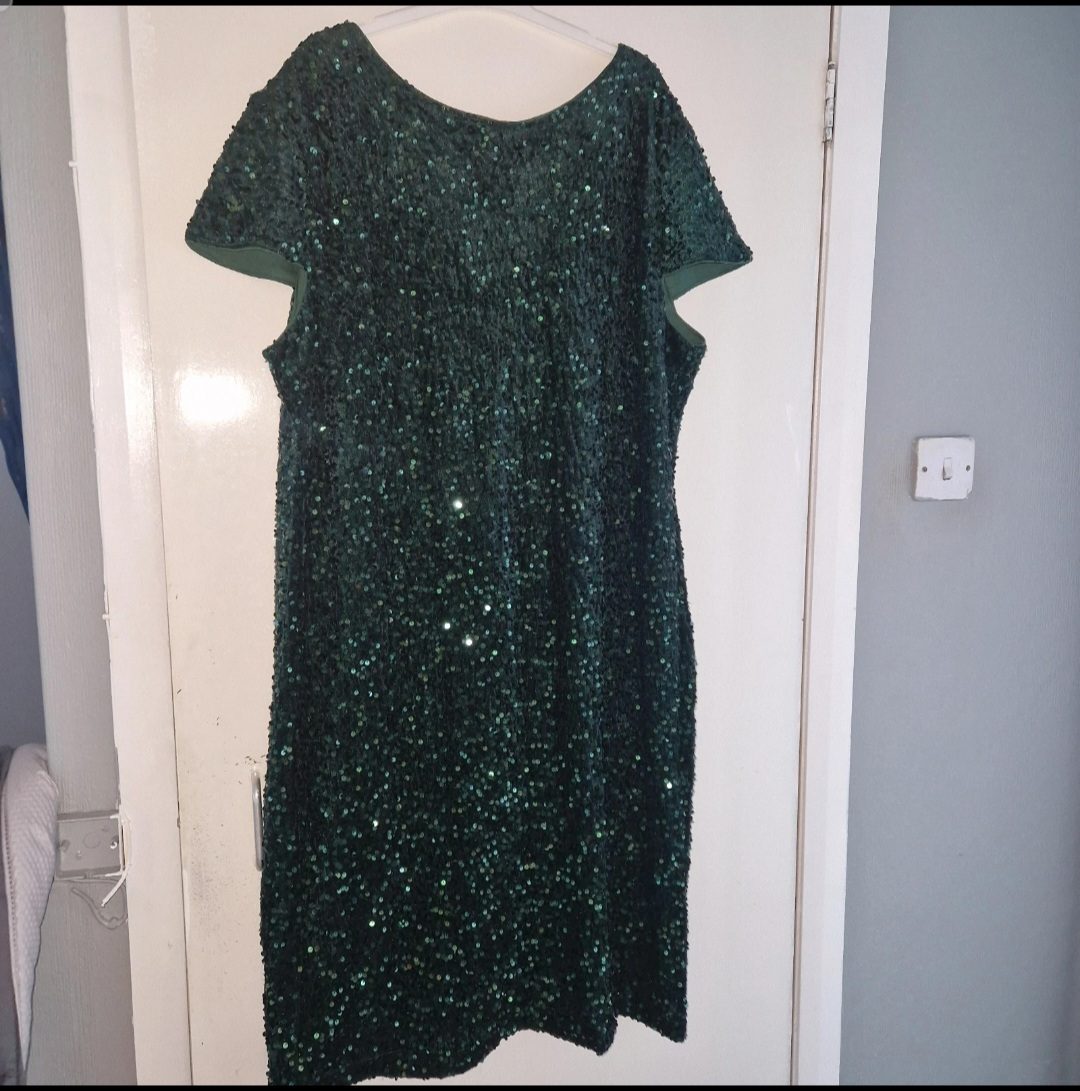 Yours Emerald Green Sparkly Dress size 22