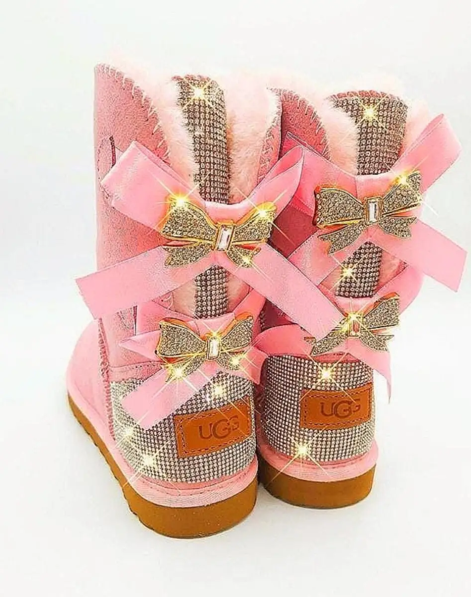 Ugg Boots Customized bling pink bow 🩷 women UK 5