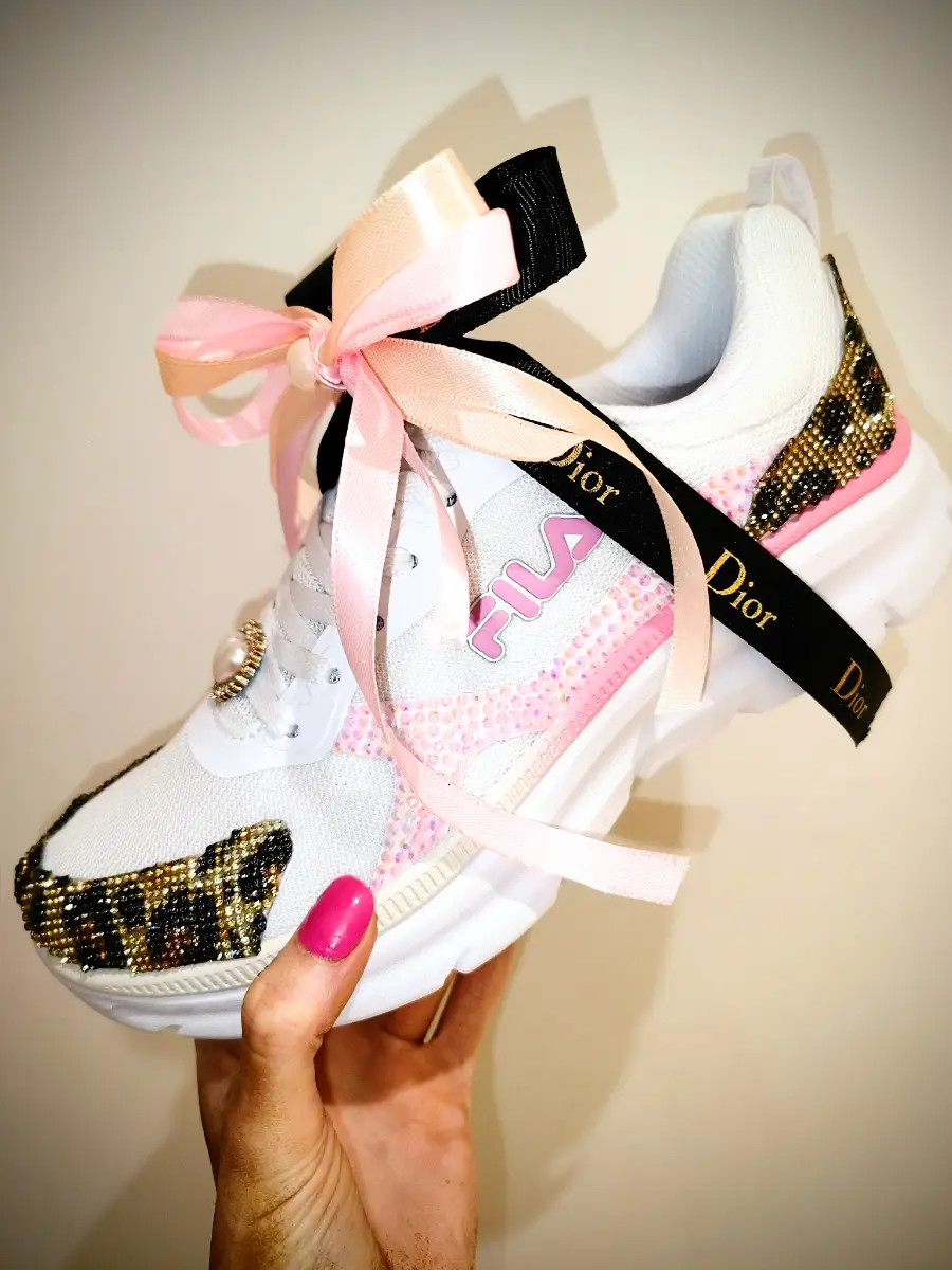 Fila CUSTOMIZED BLING Trainers Women UK 5.5