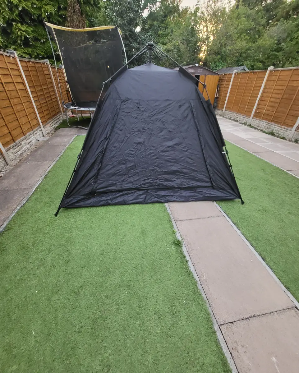 Family Portable Folding Camping Tent - Black Oxford Fabric, Double-Layer Portable