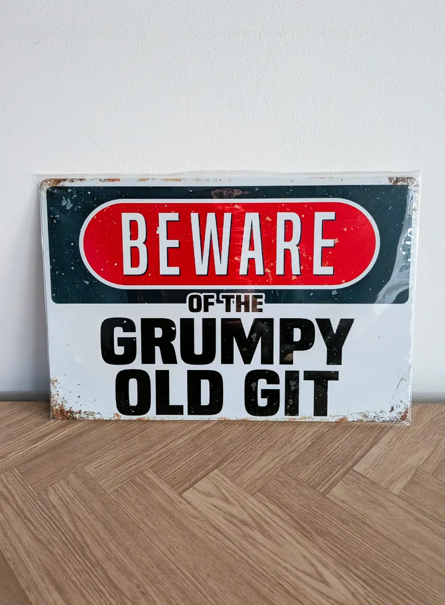 Funny Old Man Metal Sign | Novelty Wall Art Decor Tin Print