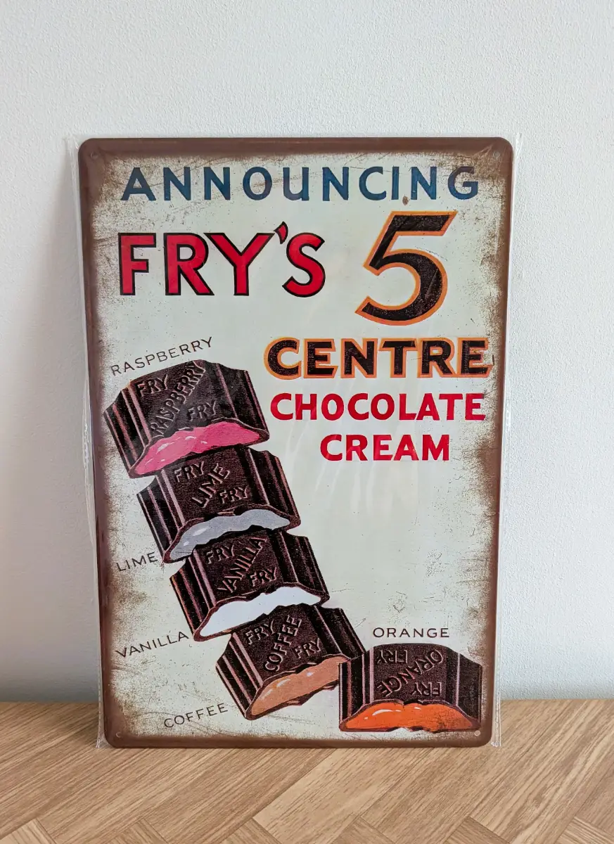 Fry's Chocolate Retro Metal Sign | Wall Art Decor Print Poster