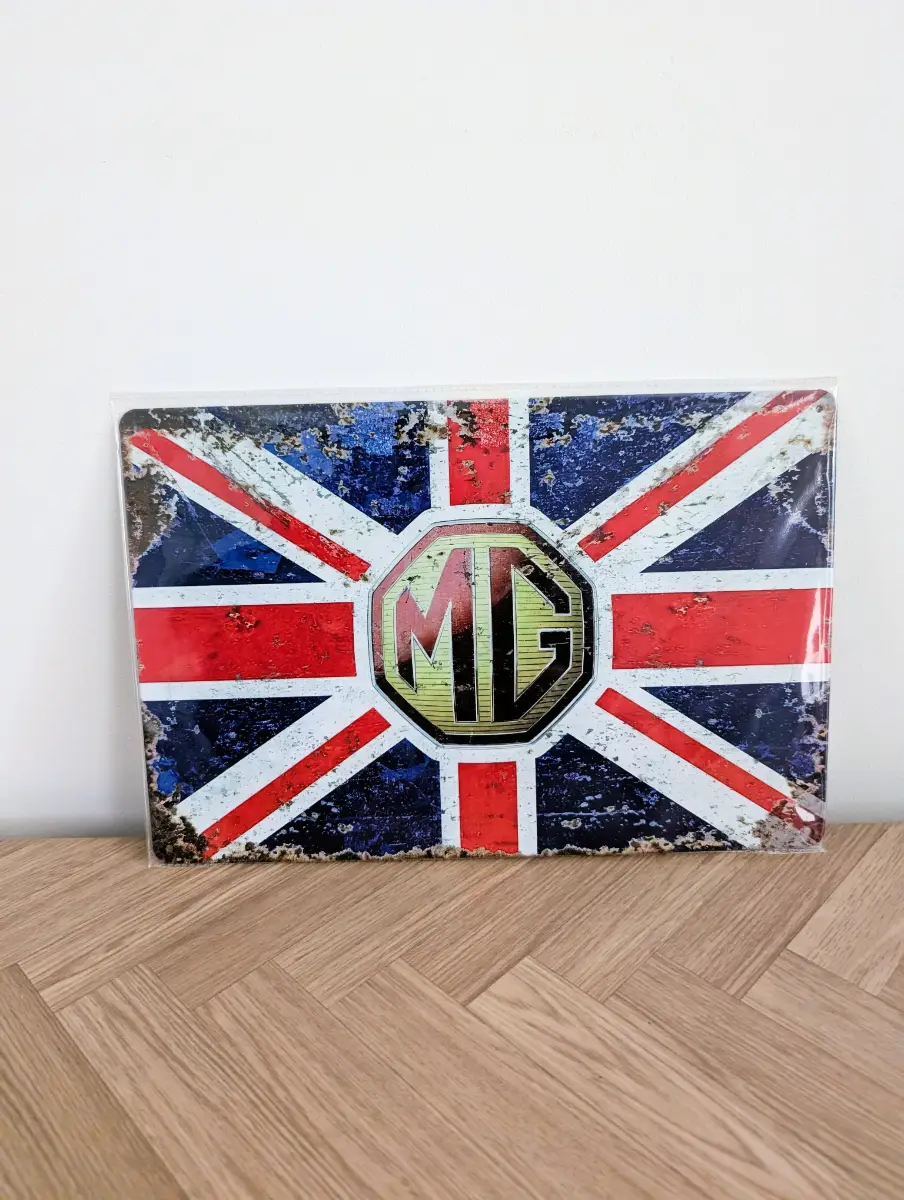 MG Retro Car Metal Sign | Motor Garage Wall Art Print Poster