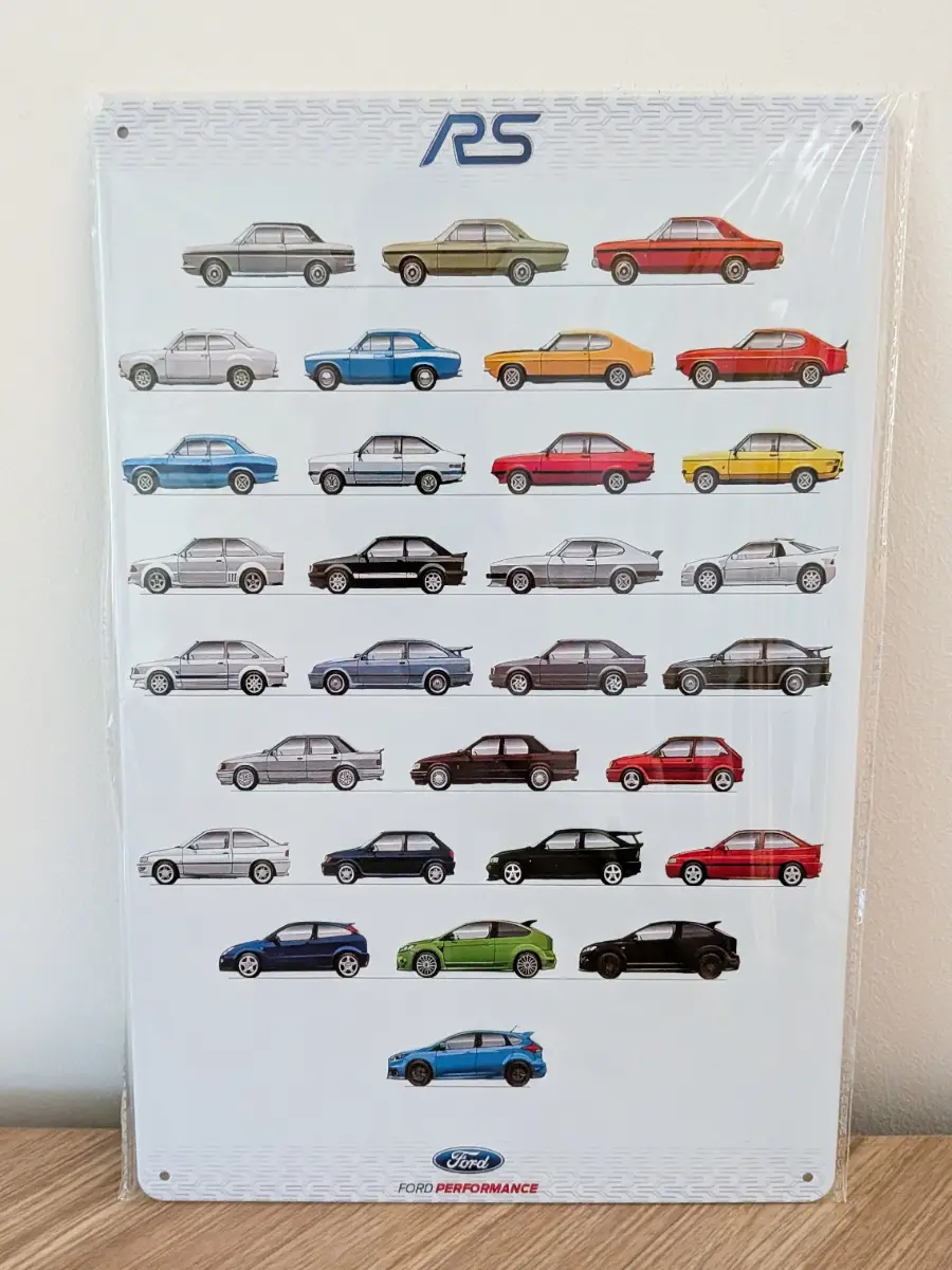 Ford RS Metal Sign | Retro Cars Garage Wall Art Print Poster