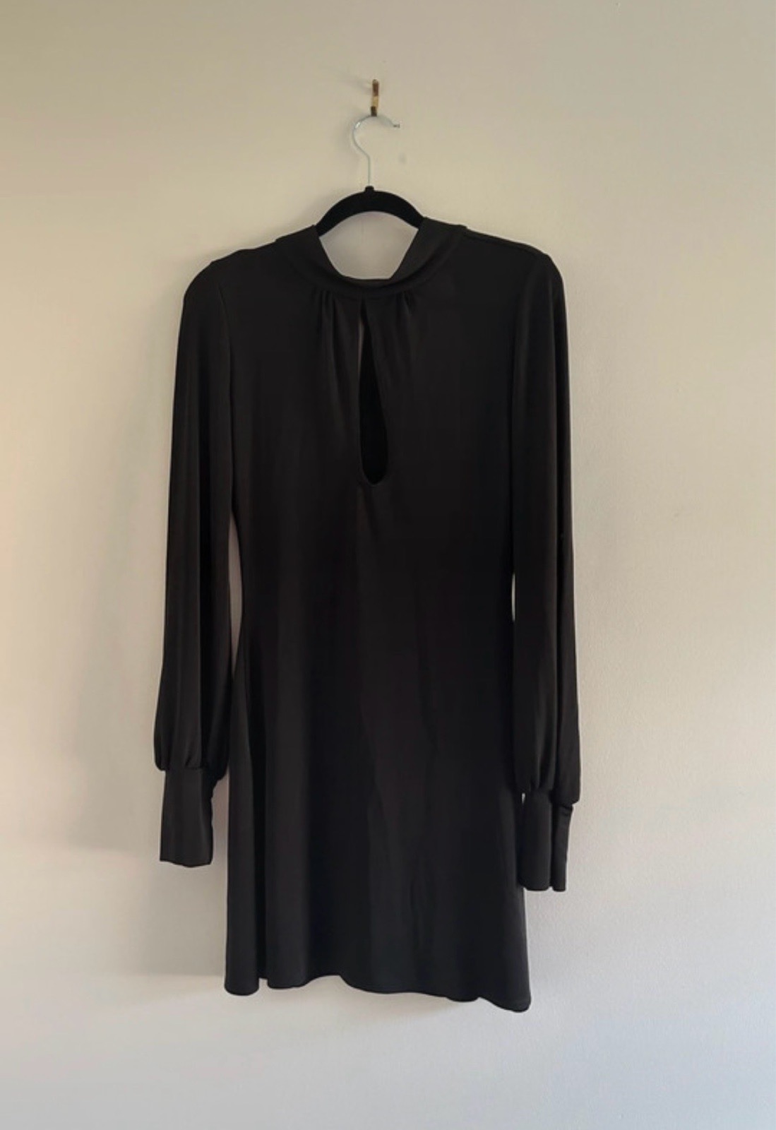 Topshop Black Mini Dress with Tie-Neck Cut-Out Back - UK 8