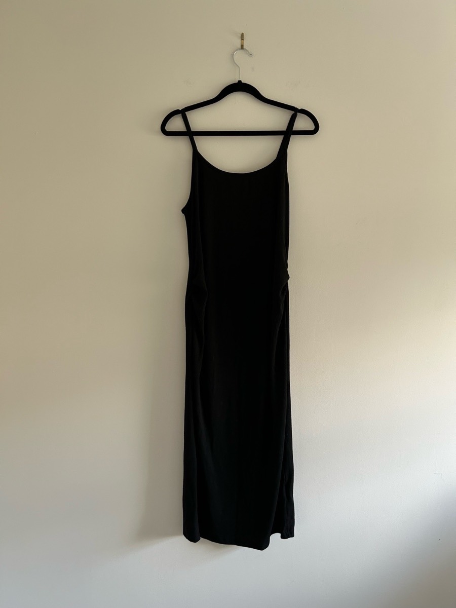 SHEIN black ribbed maxi dress maternity size 16