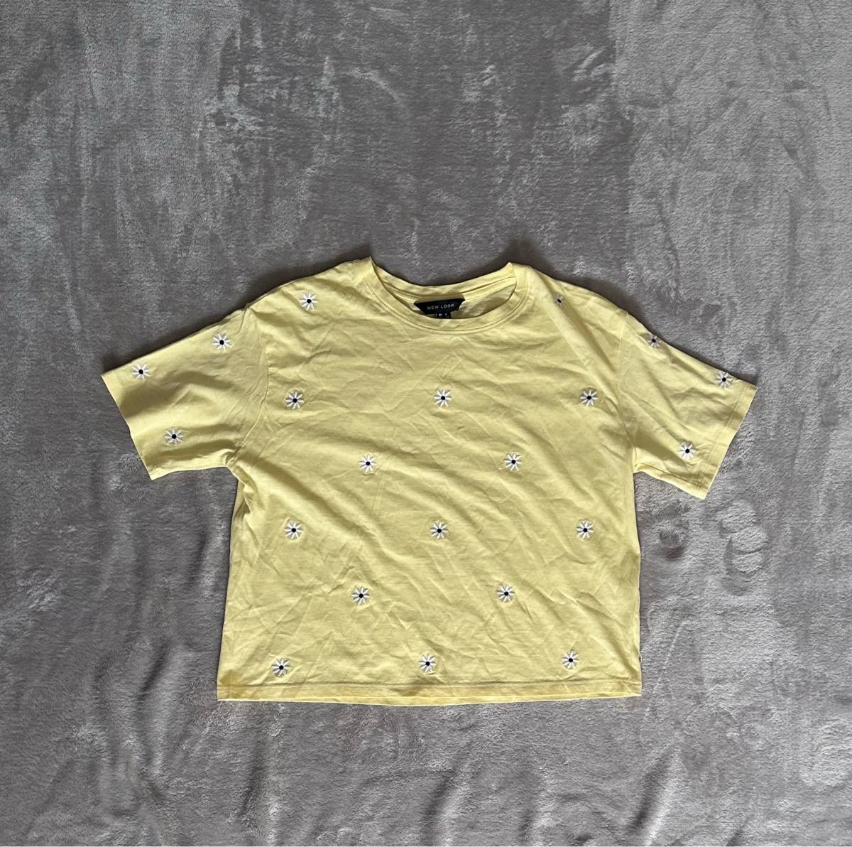New Look Yellow Daisy Embroidered T-Shirt Size 6