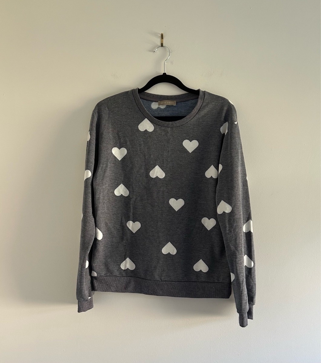 New Look Heart Print Sweatshirt. Size 8