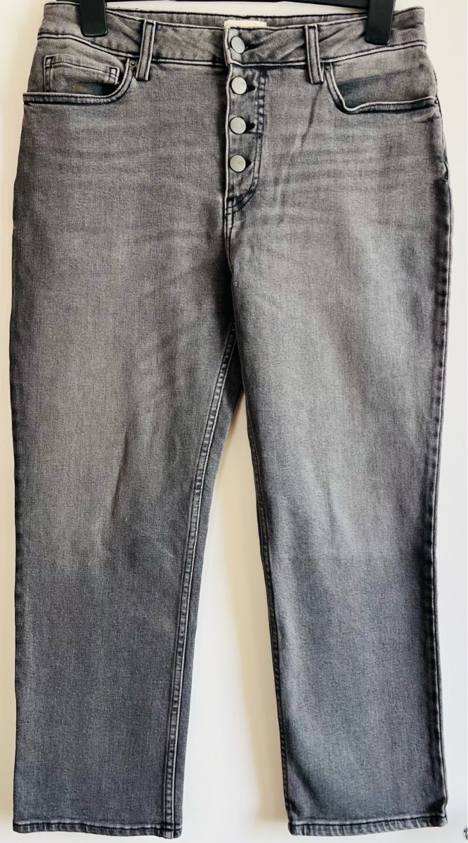 Hush charcoal button fly straight leg jeans - Size 12 SHORT