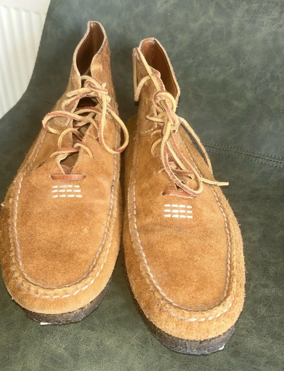 Yuketen Brown Roughout Suede Moc Toe Shoes – Made in USA