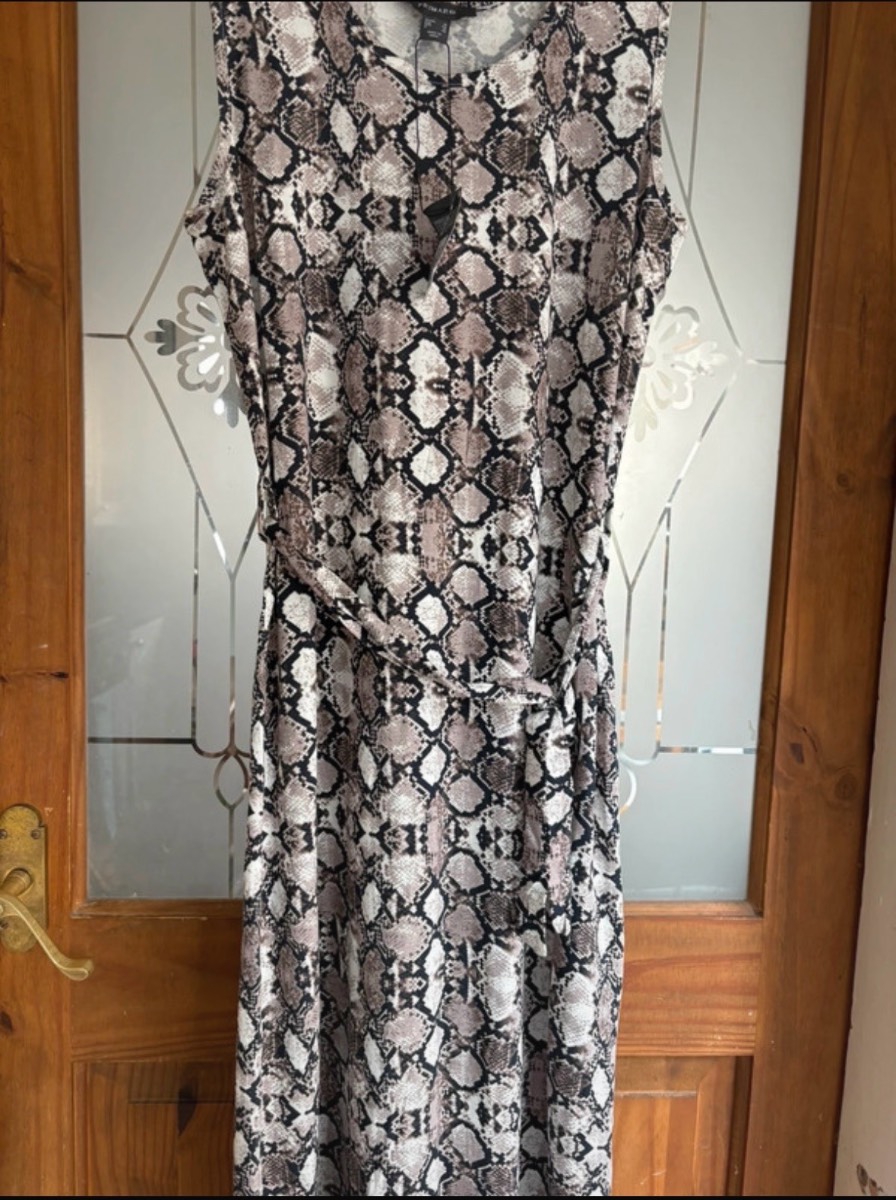 Long animal print summer dress size 16